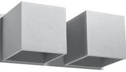 Hot Sollux Aluminium Wandleuchte Grau eckig Up Down 2x G9 GEO