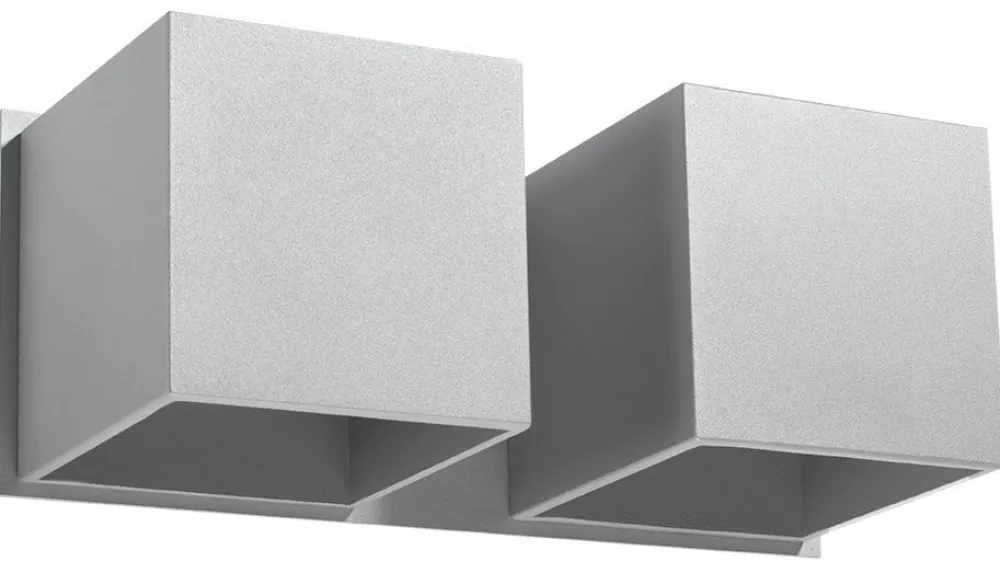 Hot Sollux Aluminium Wandleuchte Grau eckig Up Down 2x G9 GEO