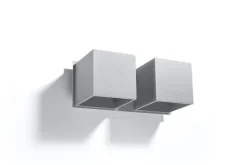 Hot Sollux Aluminium Wandleuchte Grau eckig Up Down 2x G9 GEO