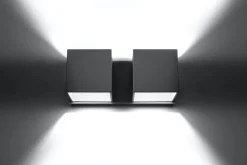 Hot Sollux Aluminium Wandleuchte Grau eckig Up Down 2x G9 GEO