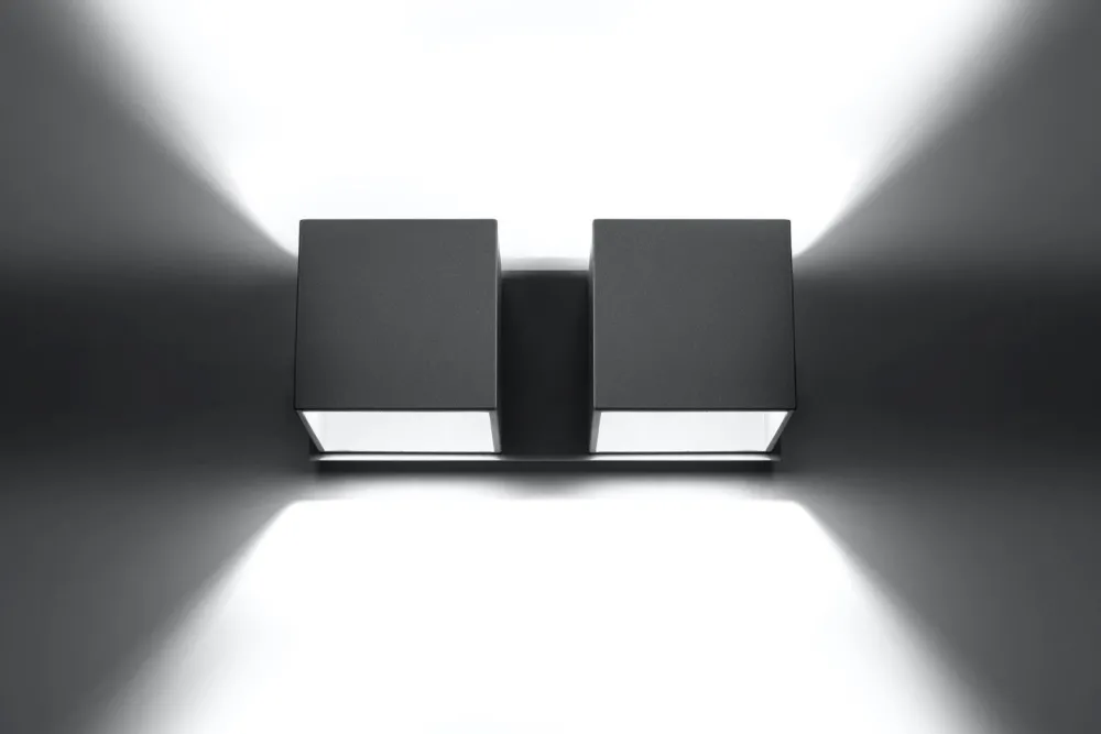 Hot Sollux Aluminium Wandleuchte Grau eckig Up Down 2x G9 GEO