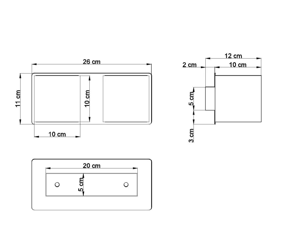 Hot Sollux Aluminium Wandleuchte Grau eckig Up Down 2x G9 GEO