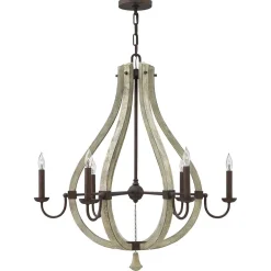 Hot Elstead Antik Kronleuchter Holz Metall Ø76cm höhenverstellbar