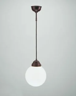 Online Berliner Messingleuchten Antike Hängelampe blendarm Messing Glaskugel E27 Ø20 cm