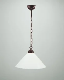 Berliner Messingleuchten Antike Hängelampe rund Ø35 cm E27 Messing Glas blendarm* Hängelampen|Bürolampen