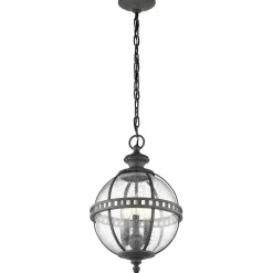 Outlet Elstead Antike Pendelleuchte Kugel Schirm Regenglas außen