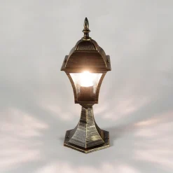 Outlet Rabalux Antike Sockellampe Außen TOSCANA E27 Gold IP43