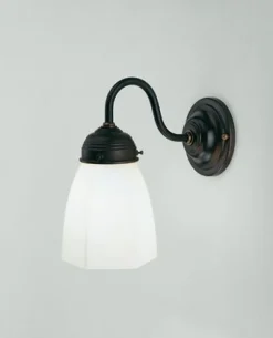 Discount Berliner Messingleuchten Antike Wandlampe Messing Glas E27 T:21 cm Jugendstil