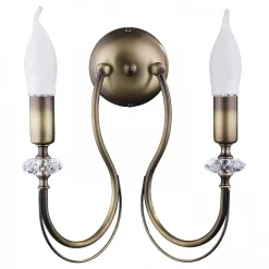 Jupiter Antike Wandleuchte Metall in Messing B:26 cm 2-flammig* Wandleuchten|Rustikale Lampen