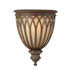 New Elstead Antike Wandleuchte SERNOY in Bronze Creme H:34cm Glas