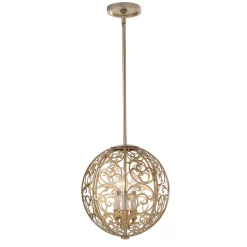 Elstead Arabesque Deckenleuchte Kugel Schirm Blattsilber* Deckenleuchten|Rustikale Lampen