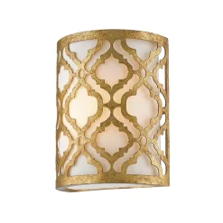 Elstead Arabesque Wandleuchte Flur Blattgold Leinen Antik* Wandleuchten|Flurlampen