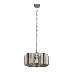 Discount Searchlight Art Déco Pendelleuchte rund Ø 35 cm Kristall Rauchglas