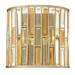 Best Elstead Art Déco Wandlampe PRISM Blattsilber Design Lampe