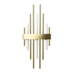 Giovanni Battista Art Déco Wandleuchte 70,5cm hoch Messing massiv 3x S14d