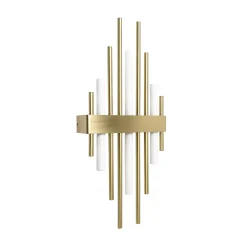 Giovanni Battista Art Déco Wandleuchte 70,5cm hoch Messing massiv 3x S14d