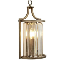 Outlet Easylight Art Déco Wandleuchte Kristall E14 H: 35 cm in Messing antik