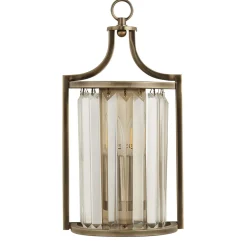 Outlet Easylight Art Déco Wandleuchte Kristall E14 H: 35 cm in Messing antik