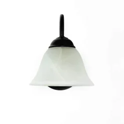 Best Easylight ATHEN Wandlampe Landhaus Schwarz Alabaster Glas