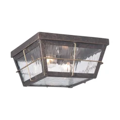 Hot Elstead Außen Deckenleuchte Glas Metall eckig IP44 Terrasse