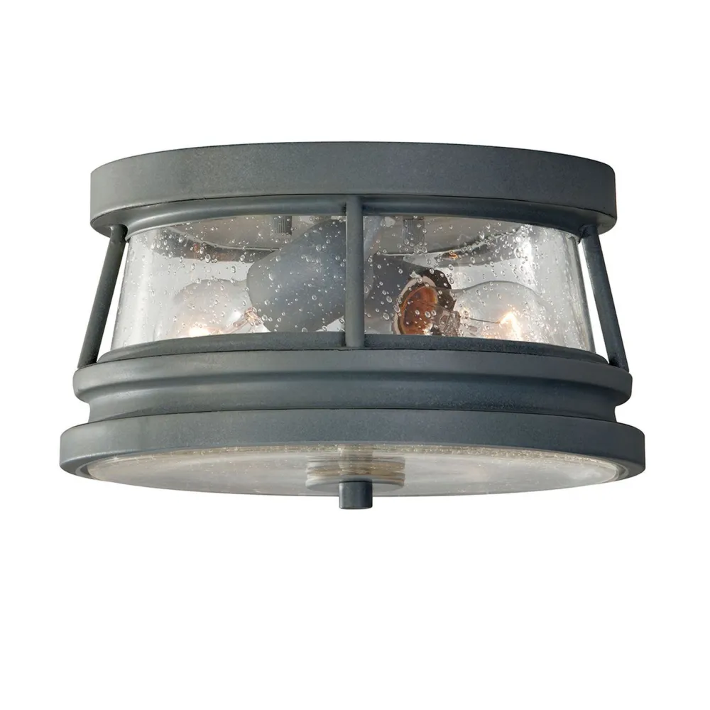 New Elstead Außen Deckenleuchte SAMMY Grau antik Glas IP44