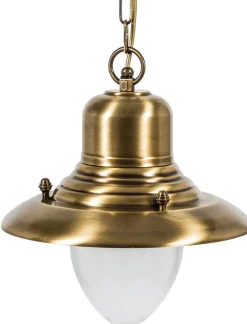 New Lido Außen Hängelampe Messing Glas IP43 Maritim rostfrei