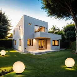 New SU-MA Außen Kugellampe Ø30 cm Weiß IP44 E27