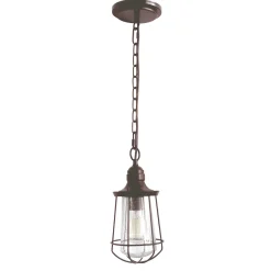 Clearance Elstead Außen Pendelleuchte in Bronze Glas Metall Ø15cm