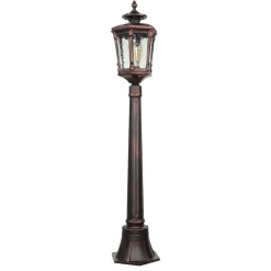 Nowodvorski Außen Stehlampe Bronze Antik Ornament Glas E27 AMUR* Rustikale Lampen|Wegeleuchten