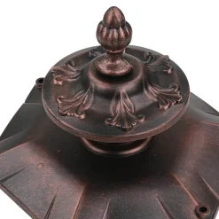 Nowodvorski Außen Stehlampe Bronze Antik Ornament Glas E27 AMUR* Rustikale Lampen|Wegeleuchten