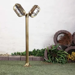 Sale Lido Außen Stehleuchte Antik 2-flmg aus Echt-Messing