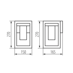 Kanlux Außen Wandlampe Aluminium eckig IP44 Modern Schwarz* Außenwandleuchten|Moderne Außenleuchten