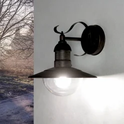 Harms Import Außen Wandlampe Antik Gold OSLO rustikal wetterfest* Rustikale Lampen|Rustikale Außenleuchten