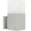 Online SU-MA Außen Wandlampe eckig in Silber IP44 E27 AWERNE