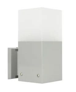 Online SU-MA Außen Wandlampe eckig in Silber IP44 E27 AWERNE