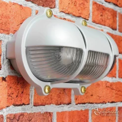 Lido Außen Wandlampe Grau aus Echt-Messing SKIATHOS* Rustikale Lampen|Metall Lampen