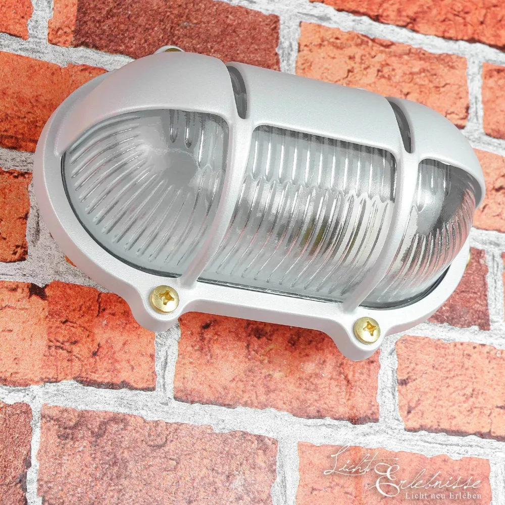 Lido Außen Wandlampe Grau aus Echt-Messing SKIATHOS* Rustikale Lampen|Metall Lampen