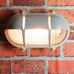 Lido Außen Wandlampe Grau aus Echt-Messing SKIATHOS* Rustikale Lampen|Metall Lampen