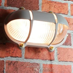 Lido Außen Wandlampe Grau aus Echt-Messing SKIATHOS* Rustikale Lampen|Metall Lampen