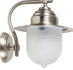 Lido Außen Wandlampe in Nickel Echt-Messing PEONIA* Außenleuchten Antik|Außenwandleuchten