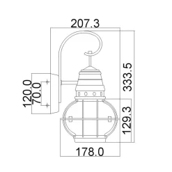 Elstead Außen Wandlampe Vintage IP44 33,4 cm hoch wetterfest