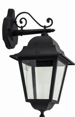 Lido Außen Wandleuchte antik Schwarz Aluminium IP44 Rustikal* Außenwandleuchten|Rustikale Lampen