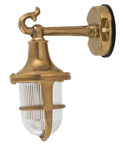 Outlet Lido Außen Wandleuchte Messing Maritim IP64 Hof Terrasse