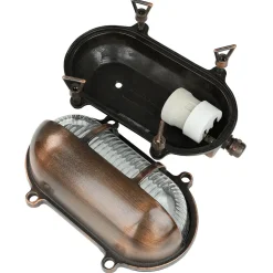 Lido Außen Wandleuchte Messing massiv Glas IP64 E27 Weiß* Rustikale Lampen|Metall Lampen