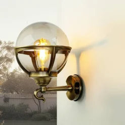 Sale Lido Außen Wandleuchte Messing Vintage IP43 Haus Hof