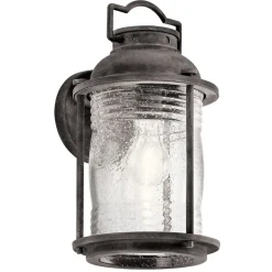 Outlet Elstead Außen Wandleuchte Stahl Glas IP44 Vintage dekorativ