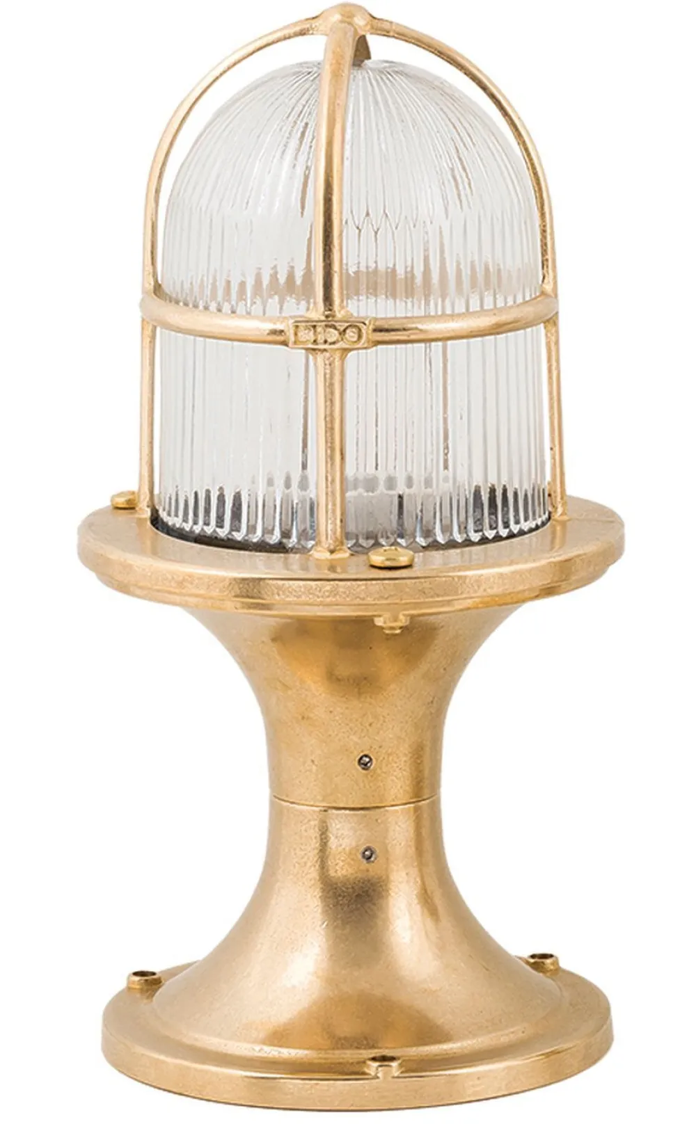 Lido Außen Wegbeleuchtung Messing Riffelglas H:28cm IP54* Außenleuchten Antik|Außenleuchten Messing