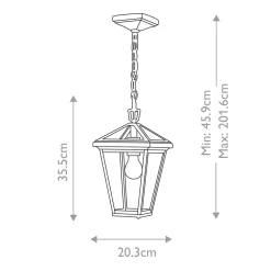 Online Elstead Außenlampe E27 IP44 B: 20,3 cm Schwarz hängend