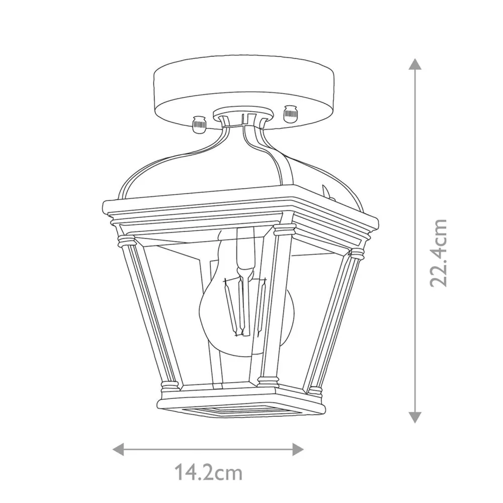 New Elstead Außenlampe E27 IP44 Vintage Decke Eingang CHELTENHAM