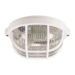 Strühm Außenlampe E27 Maritim rund Ø 18 cm klein IP65 Weiß* Badezimmer Lampe|Feuchtraumleuchten